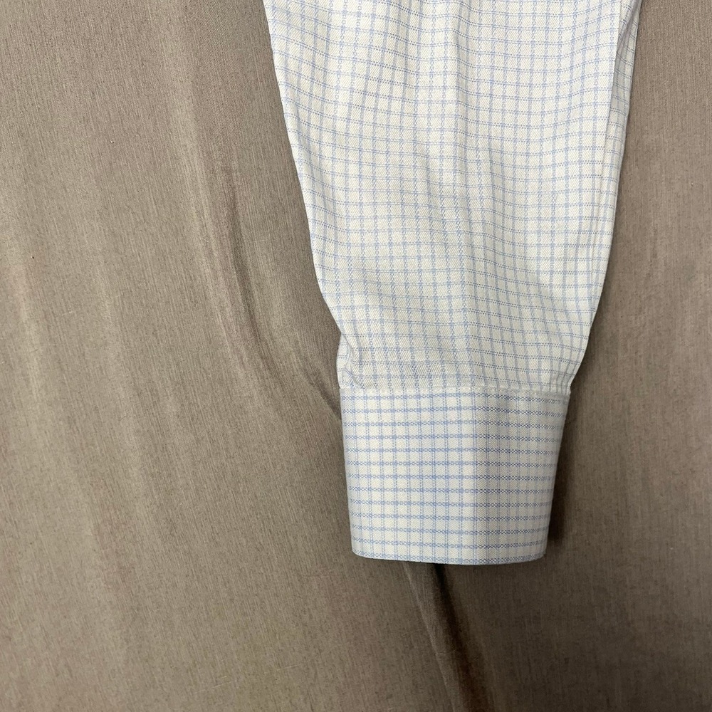 Jos. A. Bank Button-Down Mens 16-34 Reserve Slim Fit Light Blue Check EUC - Picture 7 of 11